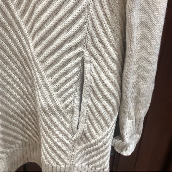 H by Halston Ivory Oatmeal Open Front Ribbed Cardigan Oversized Sweater Sz M - Picture 9 of 12
